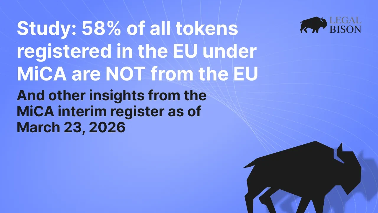 Study: 58% of all tokens registered in the EU under MICA are NOT from the EU image
