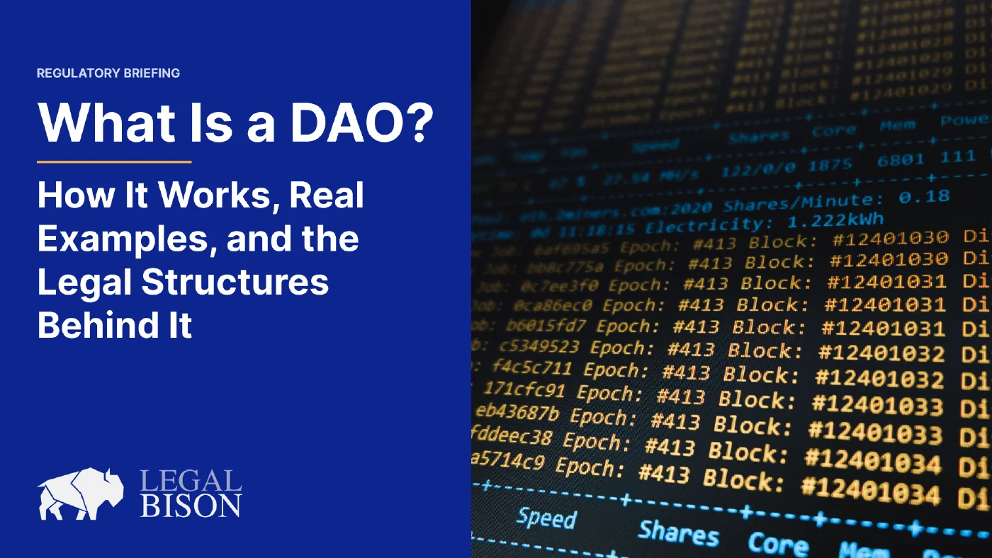Illustration of what a DAO is and how DAO governance and its legal structure work